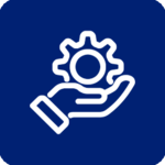 Icon Servicekompetenz Hand hält Zahnrad